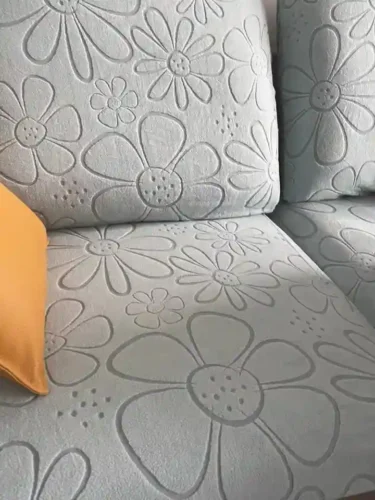 Click to view full screen Housse Canapé Extensible Motif Floral Jacquard - Universelle 4 Saisons Anti-Griffure photo review