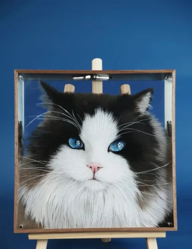 Click to view full screen Portrait Chat Personnalisé 3D Authentique photo review