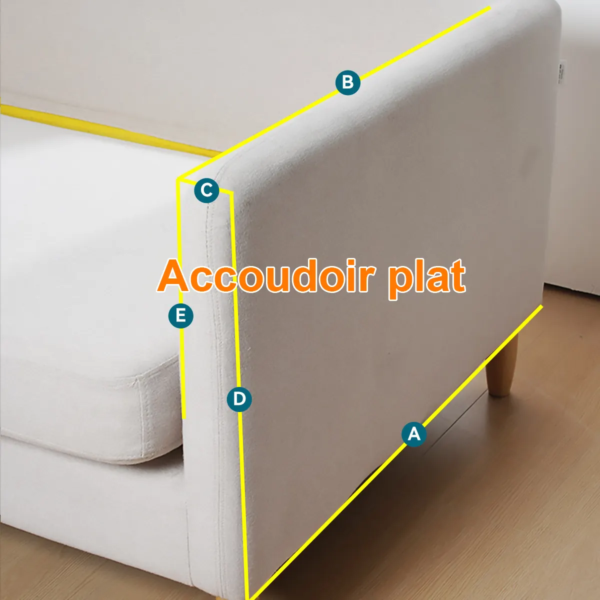 Housse Accoudoir Canapé Sur Mesure Anti-Griffures - 3 Poches 10 Couleurs Housse Accoudoir Canape Anti Griffures Chat 3 Poches accoudoir plat