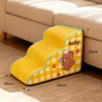 escalier-chien-35cm-4-marches Escalier pour chien 35 cm à 4 marches, motif carreaux jaune