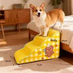escalier-chien-46cm-corgi-lit Corgi montant un escalier pour chien de 46 cm vers le lit