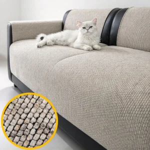 Jeté de canapé grande taille en chenille « Petits Pavés »