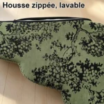 Housse zippée et lavable d'un escalier pour chien, motif arbres sur fond vert